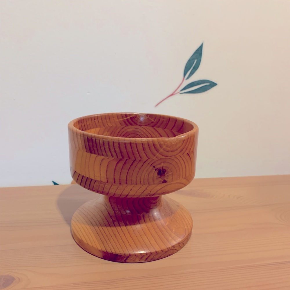 Handcrafted vintage wooden trinket dish / chalice
